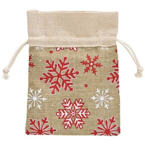 1 bolsa de regalo de copo de nieve beige - 18 cm