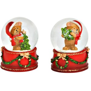 Bola de nieve  Oso con gorro de Navidad