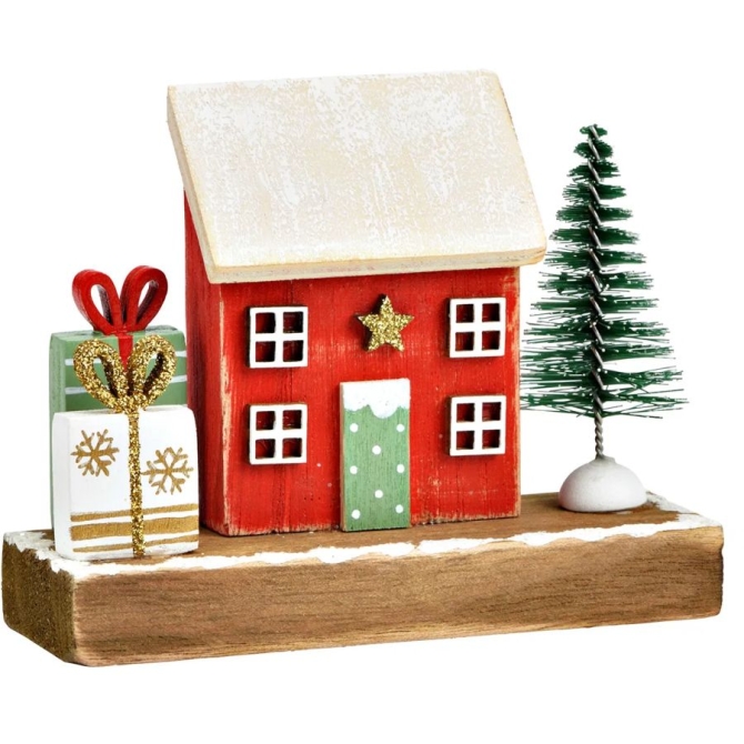 Decoracin  Casa de Navidad en madera 