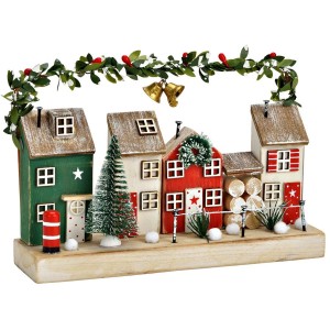 Decoración – Pueblo navideño de madera