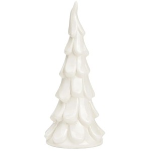 Adorno navideño – Árbol de Navidad de cerámica blanca – 24 cm