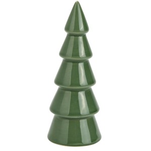 Adorno navideño – Árbol de Navidad de cerámica verde – 16 cm