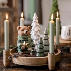 Adorno navideo  rbol de Navidad de cermica verde  16 cm. n1