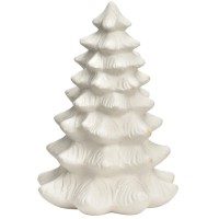 Adorno navideo  rbol de Navidad de porcelana blanca  11 cm
