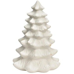 Adorno navideo  rbol de Navidad de porcelana blanca  11 cm