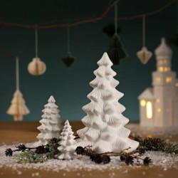 Adorno navideo  rbol de Navidad de porcelana blanca  11 cm. n1