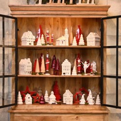 Adorno navideo  rbol de Navidad de porcelana blanca  11 cm. n3