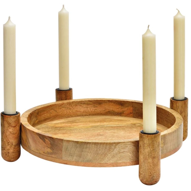 Corona de Adviento � Hecha de madera de mango natural 