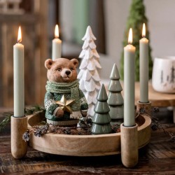 Corona de Adviento � Hecha de madera de mango natural. n�1