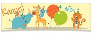 Bandera personalizada - Girafe Happy Birthday