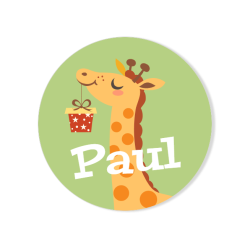 Chapa para personalizar - Girafe Happy Birthday. n2