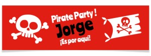 Bandera personalizable - Fiesta Pirata