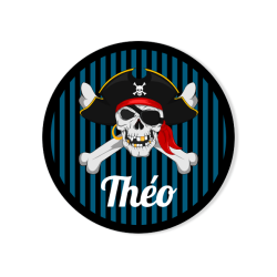 Chapa para personalizar -  Calavera pirata. n1