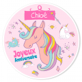 Fotocroc redondo para personalizar - Unicornio Arcoiris Rosa