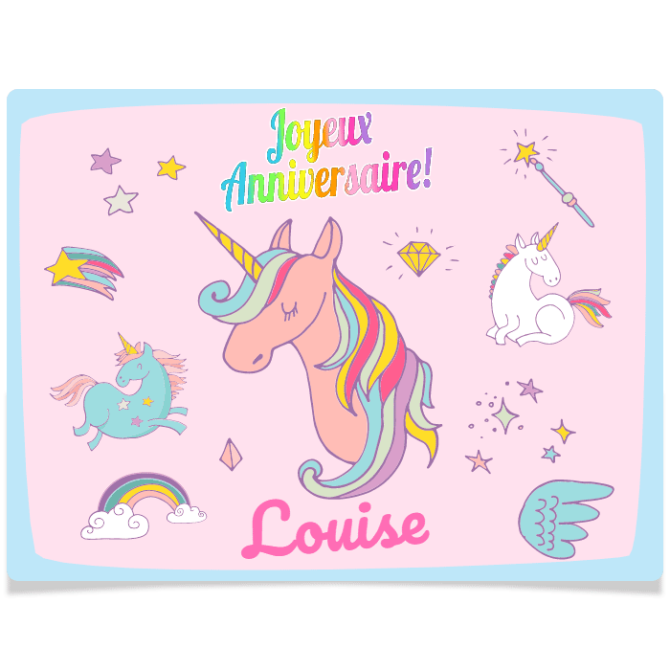 Rectngulo de Fotocroc para personalizar - Unicornio Arcoiris 