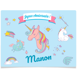 Rectngulo de Fotocroc para personalizar - Unicornio Arcoiris. n2