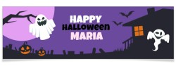 Bandera personalizada - Halloween Haunted House. n2