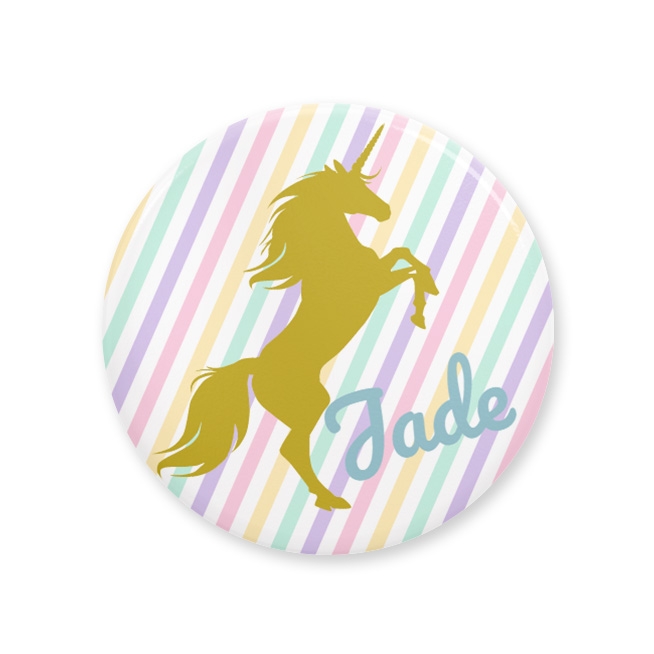Chapa para personalizar - Unicorn Gold Stripe 