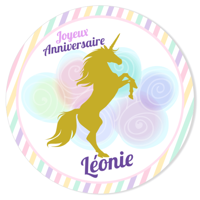 Fotocroc redondo para personalizar - Unicornio Nubes Doradas 