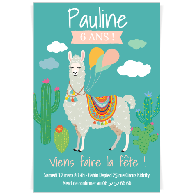 Invitacin a personalizar - Lama Azul 