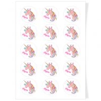 Discos para Cupcakes personalizables - Unicornio