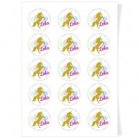 Discos para Cupcakes personalizables - Unicornio dorado