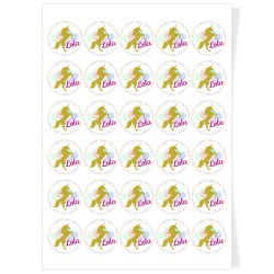 Discos para cupcakes para personalizar - Unicornio Dorado. n1