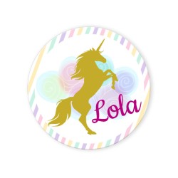 Discos para cupcakes para personalizar - Unicornio Dorado. n2