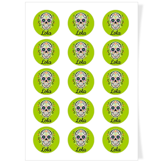 Discos para cupcakes para personalizar - Calavera 