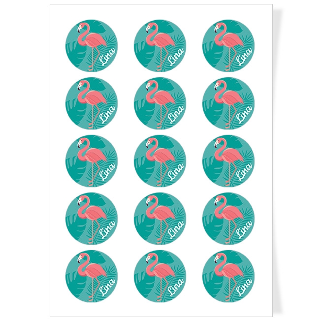 Discos para cupcakes para personalizar - Flamenco Rosa 