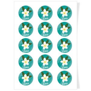Discos Personalizados para Cupcakes - Flor Tropical