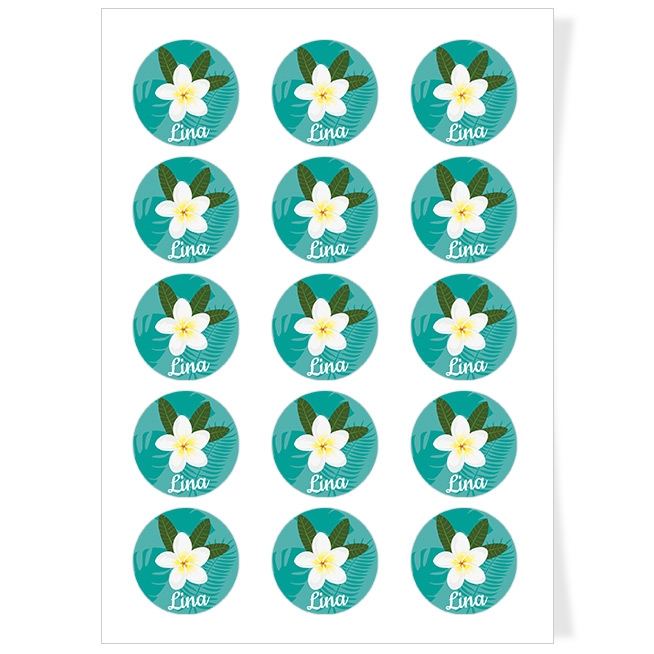 Discos para cupcakes para personalizar - Flor Tropical 