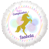 Globo para personalizar - Unicornio Dorado