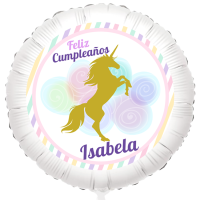 Globo Personalizado - Unicornio Dorado