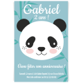 Invitación para personalizar - Panda Azul Pastel