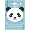 Invitacin para personalizar - Panda Azul Pastel