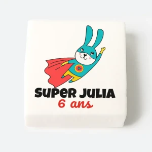 12 Malvaviscos personalizados - Super conejito