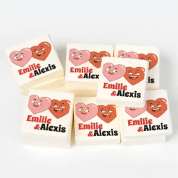 12 Malvaviscos personalizados - Lovers. n1