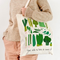 Tote bag para personalizar - Verduras verdes. n1