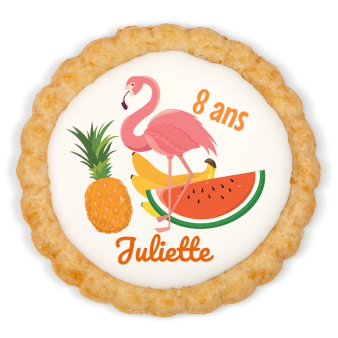 Galleta personalizada - Tropical Flamingo 