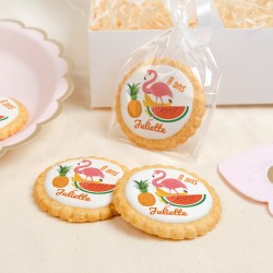 Galleta personalizada - Tropical Flamingo. n1