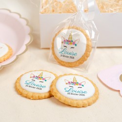 Galleta personalizada - Unicornio Flores. n°1