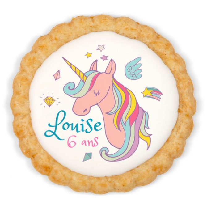 Galleta personalizada - Unicornio rainbow 