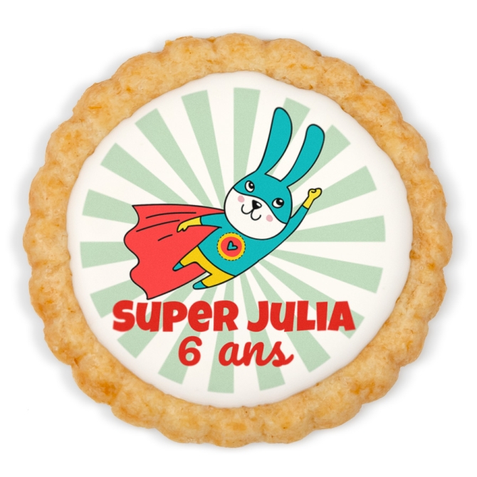 Galleta personalizada - Super conejo 