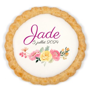 Galleta personalizada - Guirnalda de flores