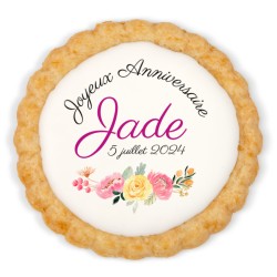 Galleta personalizada - Guirnalda de flores. n2