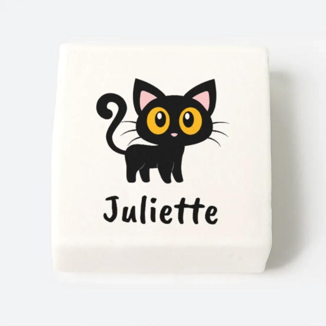 12 malvaviscos de Halloween personalizados - Gato negro 