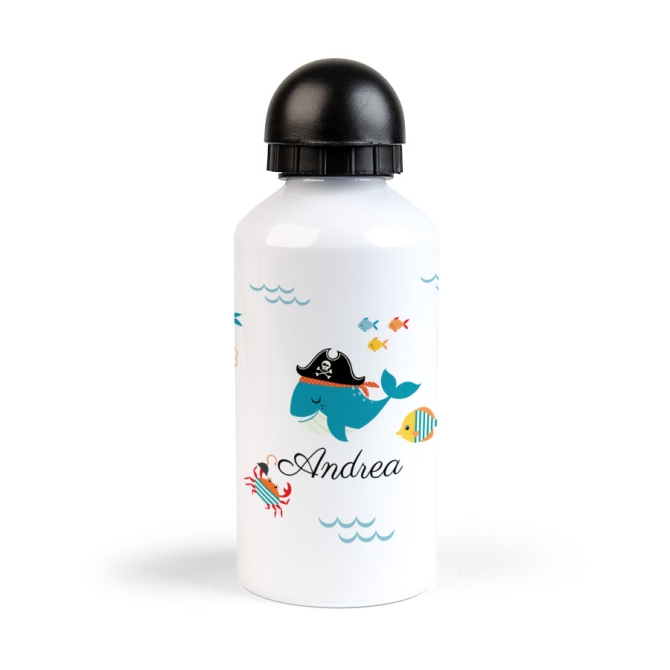 Botella de agua personalizada - Ballena pirata 