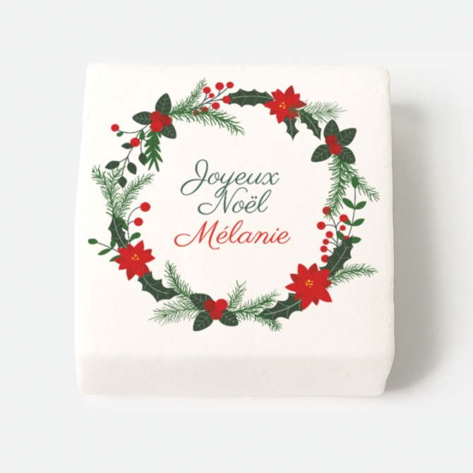 12 Malvaviscos Personalizados - Corona de Navidad 