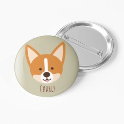 Chapa para personalizar - Perro Corgy. n°1